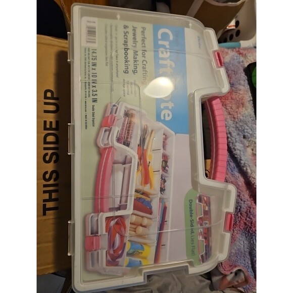 Darice Double Sided Winged Craft Organizer 15" Adjustable Storage New Damaged - Picture 1 of 7